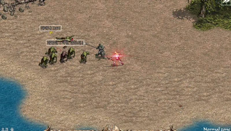 리니지 클래식 인게임 사냥터 몬스터 전투 아이템 드랍 스크린샷