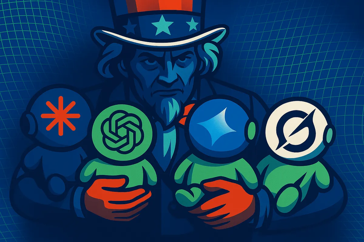 미 국방부 펜타곤 AI 기업 계약 압박 일러스트레이션