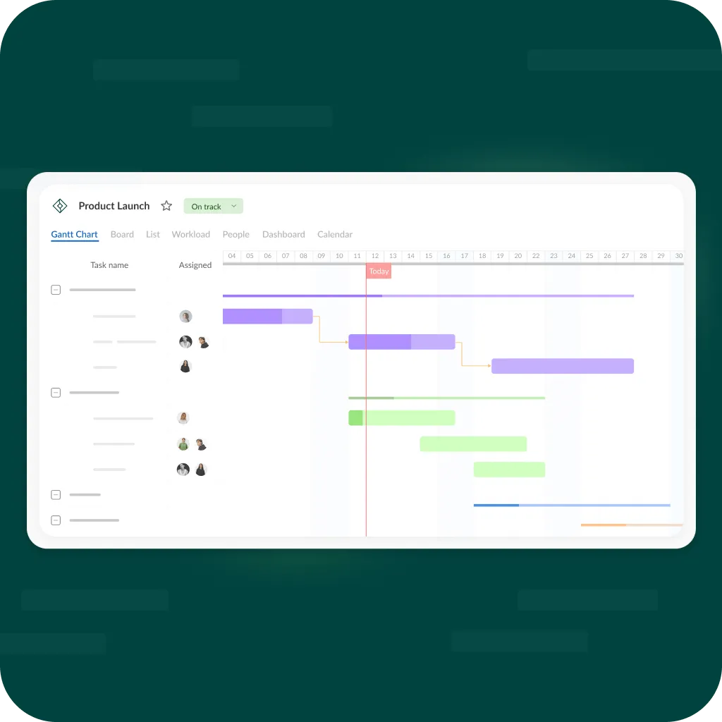 게임 개발 일정을 간트 차트로 관리하는 프로젝트 타임라인