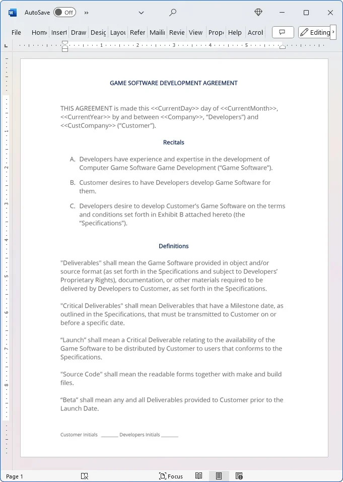 게임 개발 퍼블리싱 계약서 샘플